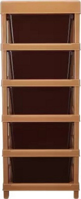 MAHADEV ENTERPRISE 5 Compartments PLASTIC CABINET(Brown)