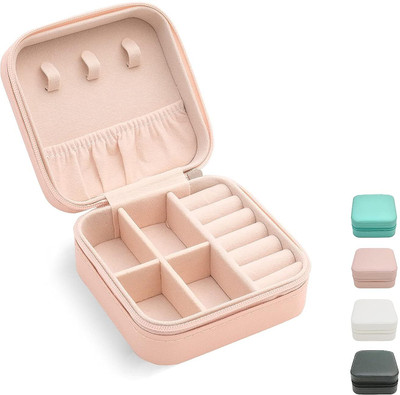 tanisha fashions Portable Jewelry Box Travel Mini Storage Organizer Jewellary Vanity Box(Pink)