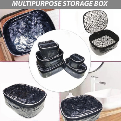 Aadhya Newly design 5 kit cosmetics storage makup box bindi organiser keep all small item safe Vanity Box(Black)