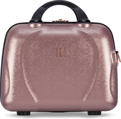 It Luggage Sparkle Pink 13.8 Inches Fashion Handbag for Women Hardsided Make up Box Cosmetic Bag Vanity Box(Pink)