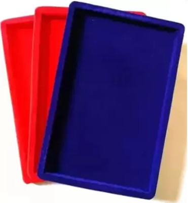 Ruby 3 Pcs Combo 12 x 8 inch Jewellery Red Velvet 2 Red 1 Blue Jewellery Vanity Box(Red)