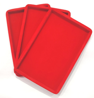 Ruby 3 Pcs Red Velvet Display Tray 12x8 Inch Display Tray Jewellery Vanity Box(Red)