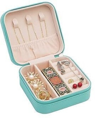 KOMRID Leather Mini Jewelry Travel Case, Jewelry Organizer Portable Jewelry Box Mini Jewelry Travel Case Vanity Box(Multicolor)