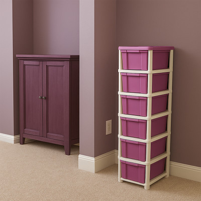 MAXTID 6 Compartments Plastic PP(Pink)