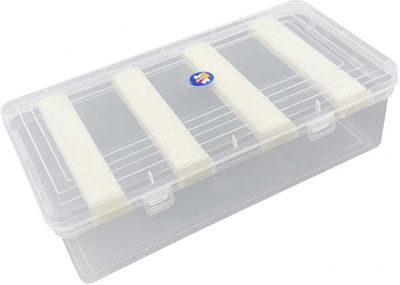 UFEnterprises Multipurpose transparent plastic storage box with 4 rods for women and girls STORAGE BOX, BANGLE BOX, VANITY BOX, Sample box, jewellry box Vanity Box(Transparent, White, CLEAR)