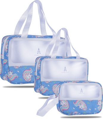 Parisal One Set, Endless Styles – Premium 3-in-1 Bag Collection for Every Look Multi-Purpose Use – Suitable for work, travel, shopping, and parties. Vanity Box(White, Blue)