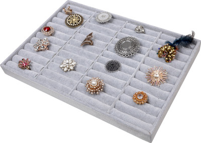 Triock Kada /Ring Holder Jewellery Display Tray Display, Exhibitation Vanity Box(Grey)
