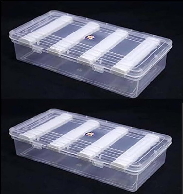 MMTRAADERSD Adjustable 4 Rod Bangle Box Organizer Jewellery Storage Display Box Bangles ,Chudi ,Bracelet And Kada Box Vanity Box(Clear, White)