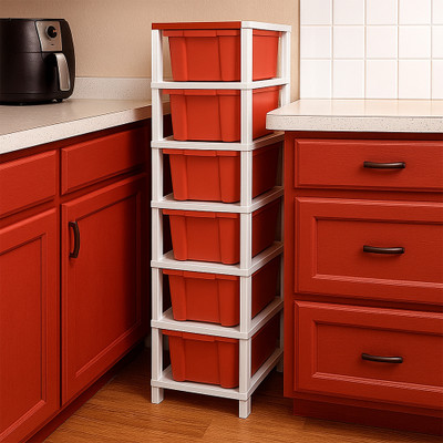 MAXTID 6 Compartments Plastic PP(Red)