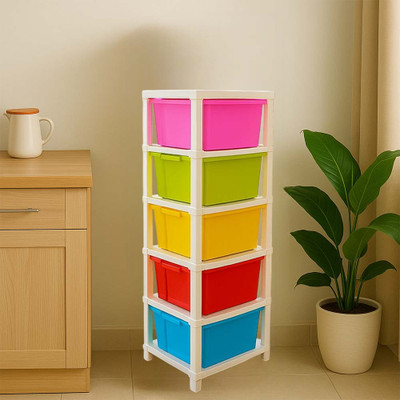 RANGILA 5 Compartments Plastic All(Multicolor)