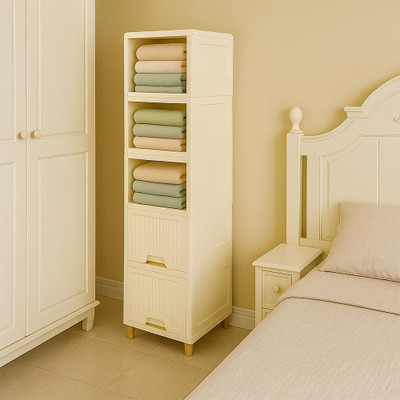 MAXTID 5 Layer component White Cabinet Storage Organizer/Almarih Drawer Box Vanity Box(White)