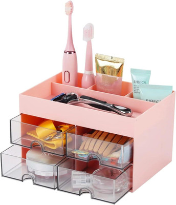 JITAHARAY Multi-Functional Desk Organizer With 4 Compartments Makeup Organizer Vanity Box(Multicolor)