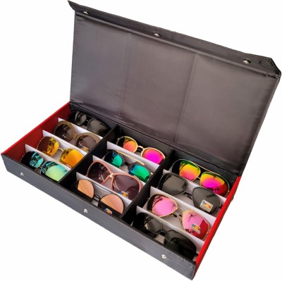 PRONIKS Sunglass 12pcs Box case organizer Eyewear, Sunglass Vanity Box(Black, Multicolor)