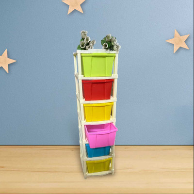 Ramadhani 6 Layer Multi-Purpose Modular Drawer Storage System for Home with Trolley Multi-Functional Storage Drawer Cabinet Storage Organizer with Drawers Vanity Box(Multicolor)