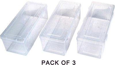 ILARA Durable Plastic Bangle Storage Box with Transparent Lid(Pack- 3) Multipurpose Vanity Box(Transparant)