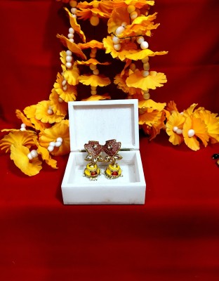 Aashirwad Moorti Art Marble Jewellery Box with Beautiful Multicolor Inlay Work Jewellery Vanity Box(White)