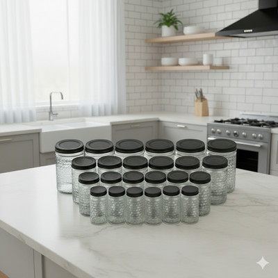 MAXTID Plastic Hot-Selling Plastic Jar Combo – 24 Piece Set Storage Basket(Pack of 24)