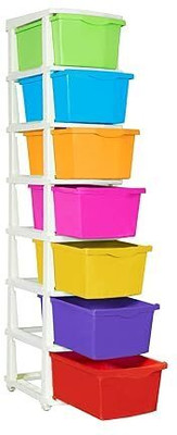 Prizam 7 Compartments Plastic Chest of Drawers(Multicolor)