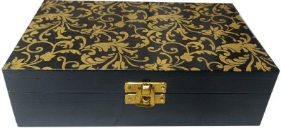 Womenium Craft Wooden Handmade Multipurpose Box Jewelery & other Utility Box Vanity Box(Black)