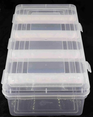 UFEnterprises Multipurpose transparent plastic storage box with 4 rods for women and girls Organizer case for jewellery, bangle box, lockable Vanity Box(Transparent)