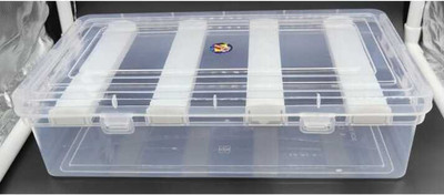 UFEnterprises Multipurpose transparent plastic storage box with 4 rods for women and girls STORAGE BOX, BANGLE BOX, VANITY BOX, Sample box, jewellry box Vanity Box(Transparent, White, CLEAR)