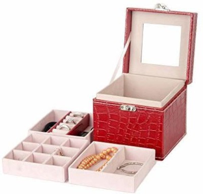 GeorgiaUsa Tall Square shape jewellery box JEWELLERY, cosmetic items Vanity Box(Red)