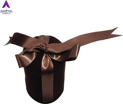 HK Hello Kiddies New shape velvet ring box storage box keep safe Ring Vanity Box(Brown)