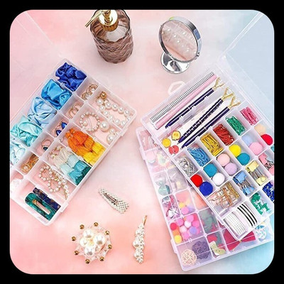 SJK New vanity box premium quality_7 This craft organizers and storage are made of transparent Vanity Box(White)