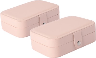 KUBER INDUSTRIES Pack of 2 Jewellery Box For Women | YJ-25-DPNK | Dark Pink Multi Purpose Vanity Box(Pink)