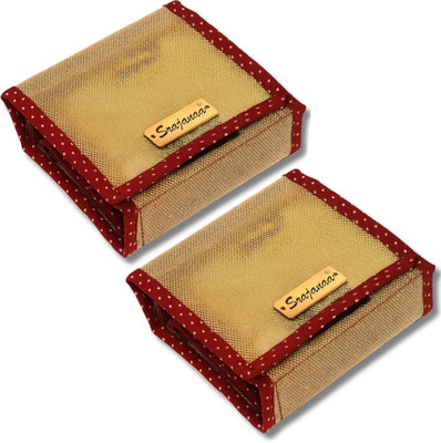 Srajanaa Foldable Bindi Organizer Pouch with 16 Slots for Women & Travel Use - Pack of 2 Keeps bindis Vanity Box(Maroon)