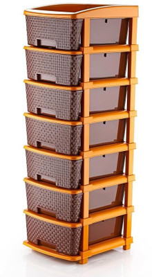 MAHADEV ENTERPRISE 7 Compartments PLASTIC DRAWER(Brown)