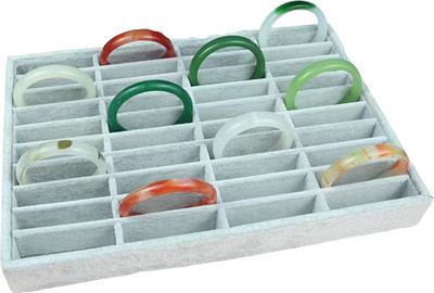 Triock 40 Grid Bangle Kada Velvet Tray Storage Display Display, Show Piece Vanity Box(Grey)