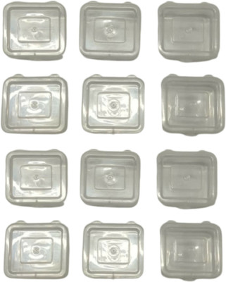 S Mark Mini Transparent Box For Multi Purpose Usage | Pack of 12 | PLASTIC Vanity Box(White)