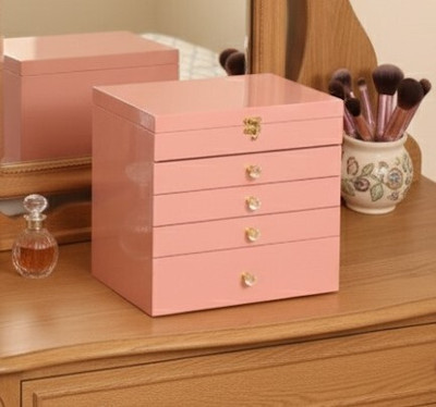 mahesh jewellery organiser vanity Jewellery Storage, Makeup Organizer, Dressing Table Vanity Box, Multipurpose Storage Vanity Box(Peach)