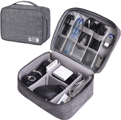 Grilazza Multifunction Digital Electronics Accessories Travel Gadget Carry Bag Organizer(Grey)