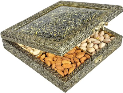 TECHZAGE Dry Fruit Trunk Box Golden Wedding gifts, Birthday Gifts, Rakhi special,, Diwali gift,, Holi gifts Vanity Box(GOLDEN)