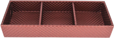 PREMSONS Leatherette Layer Multi-Purpose 3 Sections Jewellery Tray Vanity Box(Maroon)