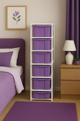 MAXTID 6 component Purple Drawer Organizer Home/Parlour and Storage Solution Box Vanity Box(Purple)