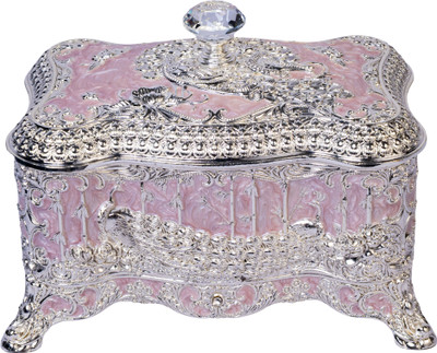 IRAVI IRAVI_Stone_Peacock_Jewellery_Box Jewellery Box, Velvet Lining, For Women, & Girls Vanity Box(Purple)