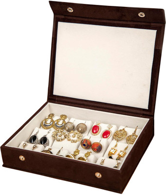 atorakushon Travelling Vanity Jhumka Earrings Cosmetic Necklace Jewellery Wardrobe Organizer for Woman jewellery box Vanity Box(Brown)