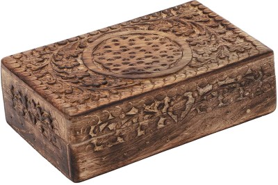 ITOS365 Handmade Wooden Jewelry Box Case Storage for Women Decorative Money Box,Cash Box Jewellery Organizer Box Jewellery Vanity Box(Brown)