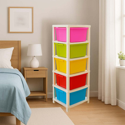 YUBITUBY 5 Compartments Plastic All(Multicolor)