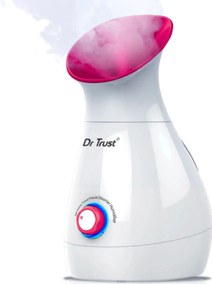 Dr Trust (USA) Model-905 3 in 1 Electric Nano Portable Ionic face Nose steam Breathing Inhaler facial Water Steamer Parlour Machine for cough & cold relief Home Office Room Air Purifier Humidifier & towel warmer heater Vaporizer(Pink, White)