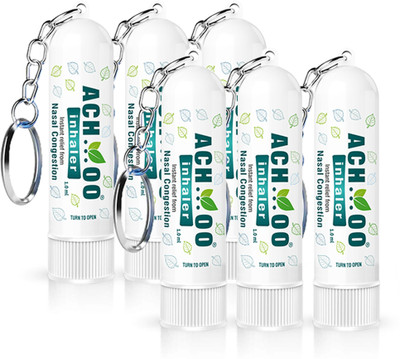 ACH...OO Achoo Inhaler Keychain Instant Relief for Cold and Nasal Congestion (Pack of 6) Inhaler(6 x 1 ml)
