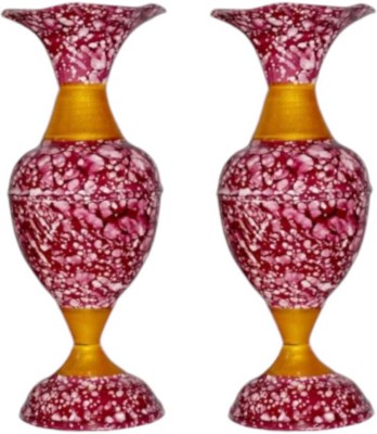 FSK Product Iron Vase(9 inch, Gold, Brown)