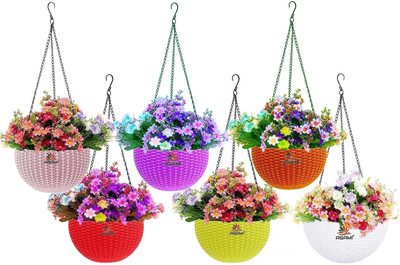 SNSHOPEE Plastic Vase(7 inch, Multicolor)