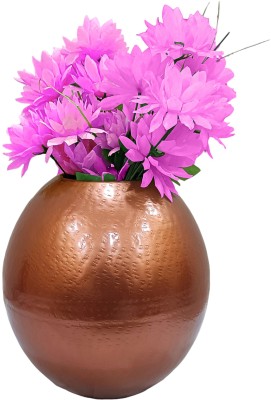 Ashmo Ashmo Flower Vase for Home Decor, Office Living Room Decorations, Iron Vase(10.65 inch, Copper)