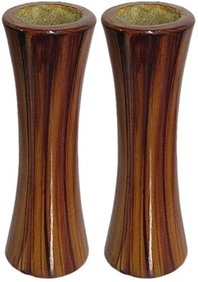 Procyon Wooden Vase(12 inch, Brown)