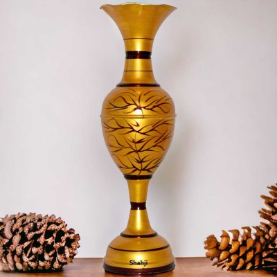 Sanjari Handcrafted Flower Vase Big Size For Home & Office Decor| Festive Decor| Iron Vase(24 inch, Gold)