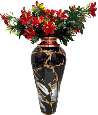 azhar Flower Vase with Aluminium Neck for Home and Office Decoration ( 20 x 9 ) Iron Vase(20 inch, Black)